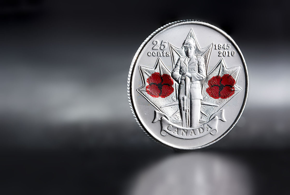 Photo of a Remembrance Day quarter
